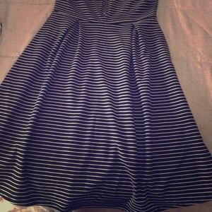 MIDI black and white stripped dress